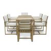 Patio Dining Set Outdoor Dining Table and Chair Set with and Removable Cushions for Patio, Backyard, Garden, Light Teak