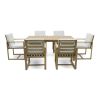Patio Dining Set Outdoor Dining Table and Chair Set with and Removable Cushions for Patio, Backyard, Garden, Light Teak