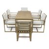 Patio Dining Set Outdoor Dining Table and Chair Set with and Removable Cushions for Patio, Backyard, Garden, Light Teak